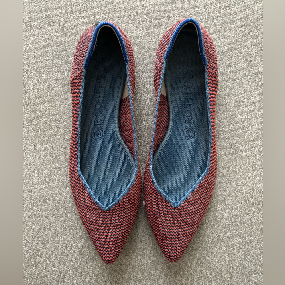 Rothy’s The Point Tangerine Triple Stitch 9.5 W